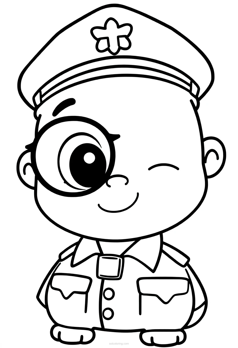 Police Officer coloring page for kids