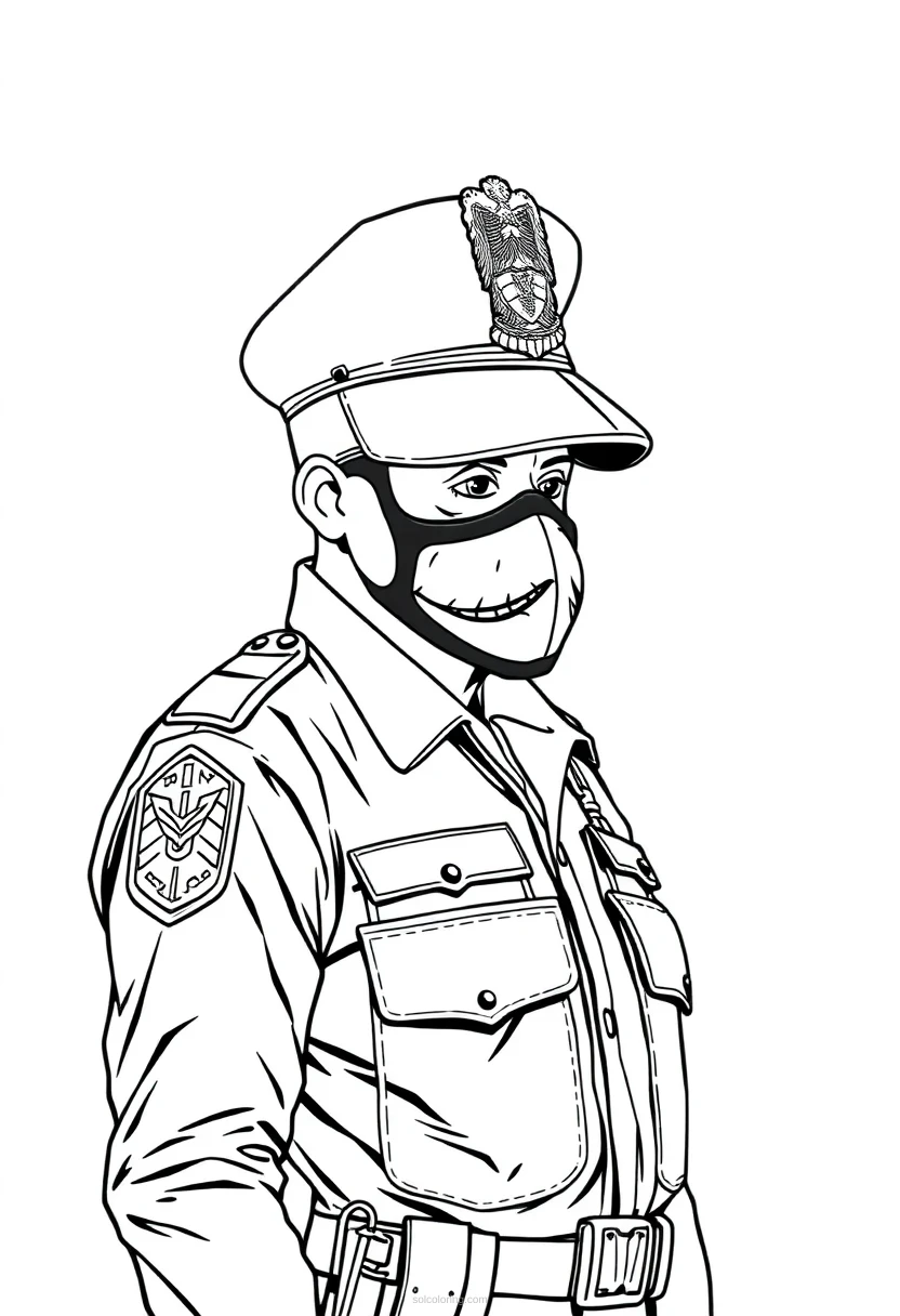 Police Officer coloring page for kids