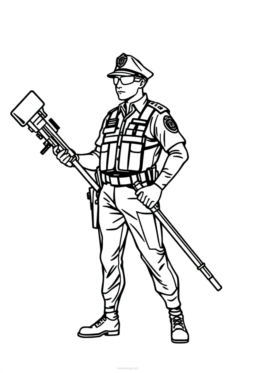 Police Officer coloring page for kids