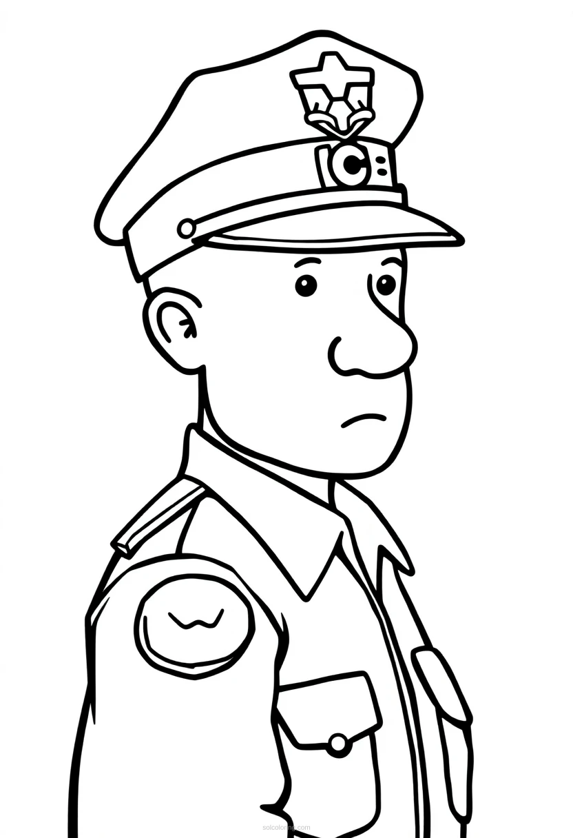 Police Officer coloring page for kids