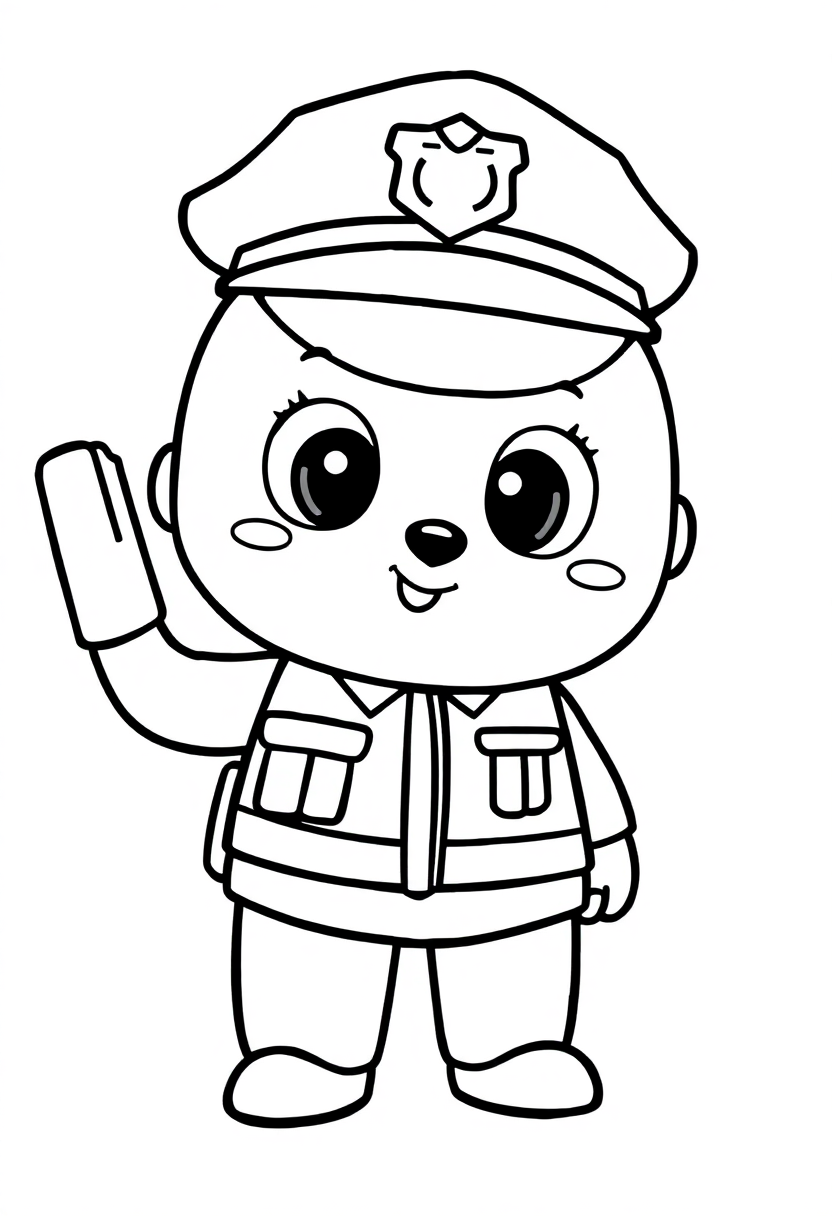 Police Officer coloring page, free printable
