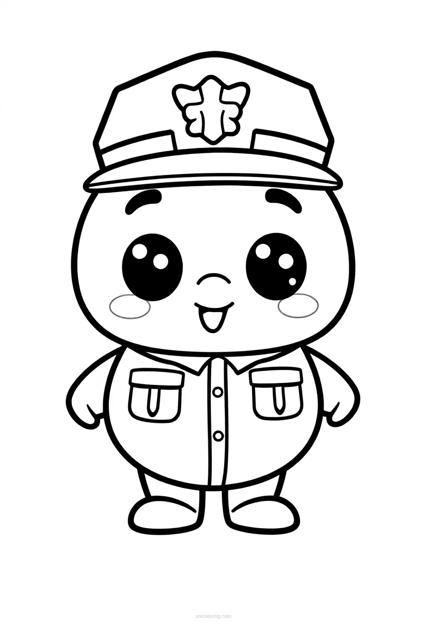 Police Officer coloring page for kids