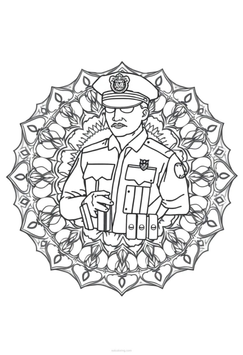 Police Officer coloring page for kids