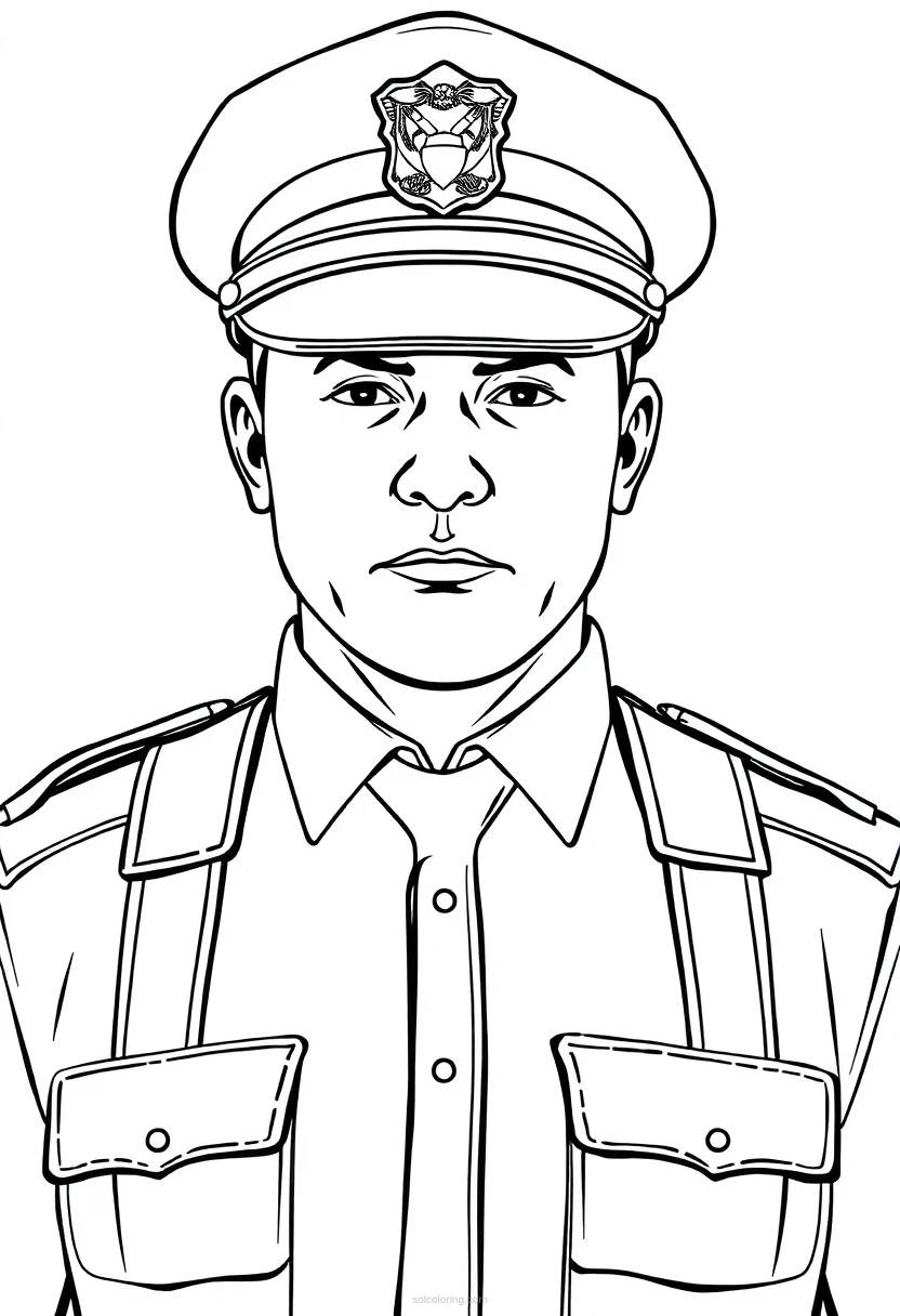 Police Officer coloring page for kids