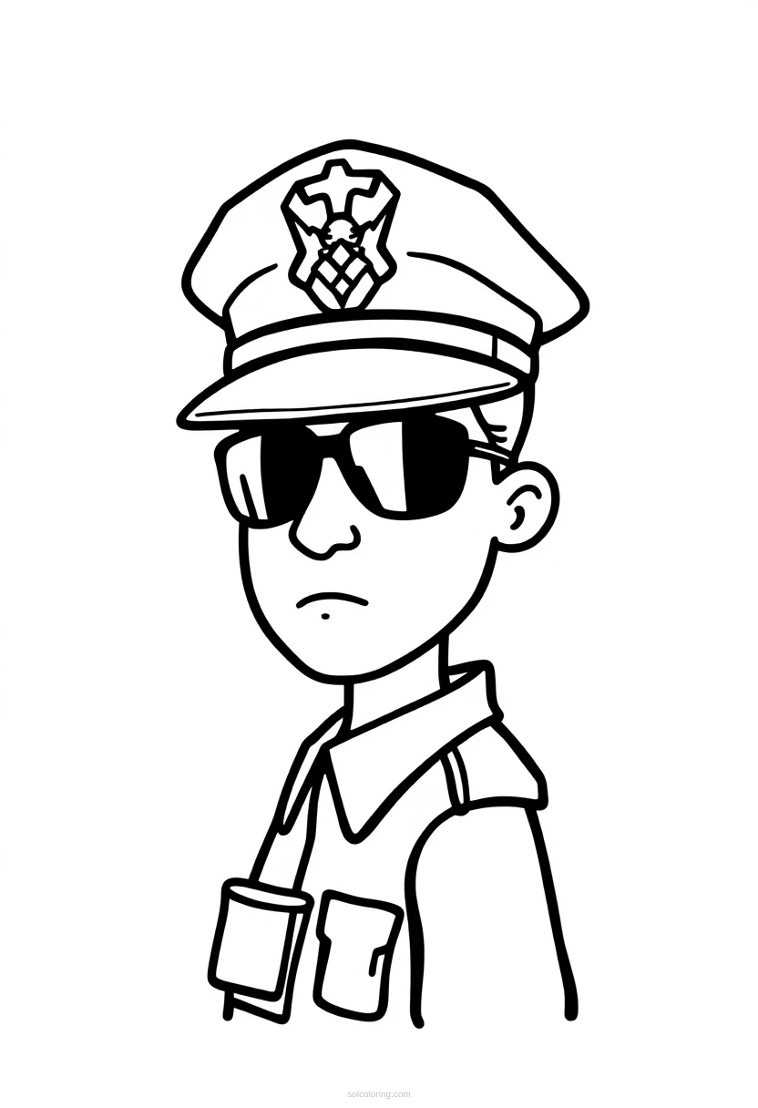 Police Officer coloring page for kids