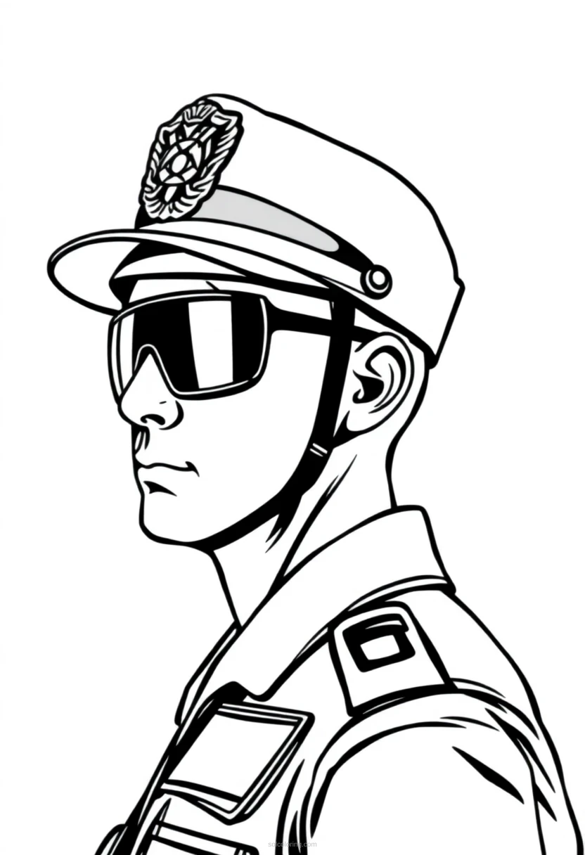 Police Officer coloring page for kids