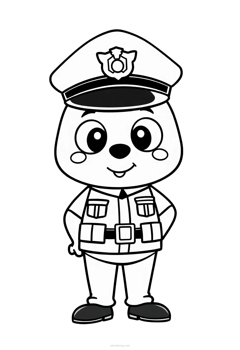 Police Officer coloring page for kids