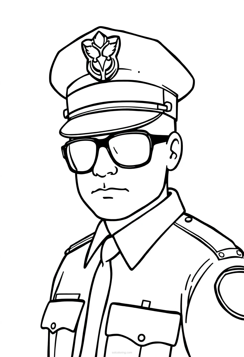 Police Officer coloring page for kids