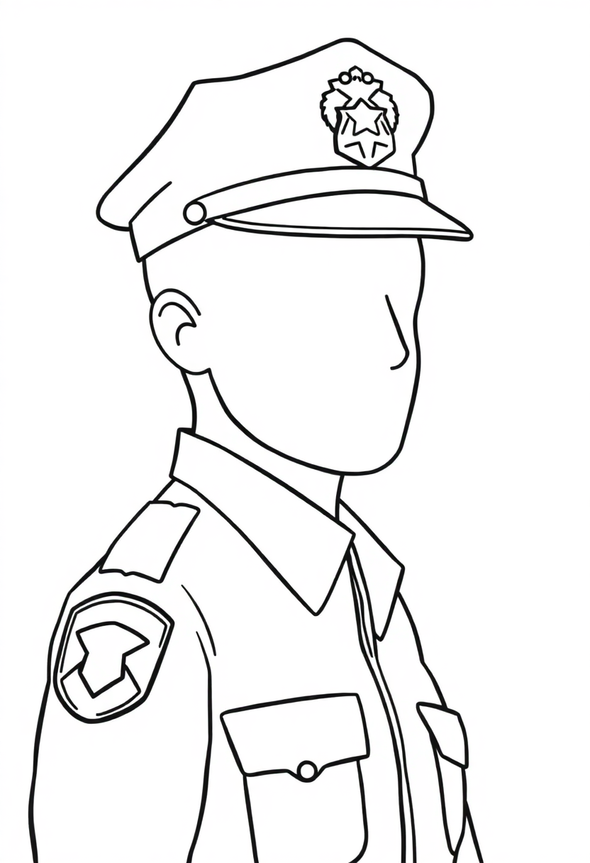 Police Officer coloring page, free printable