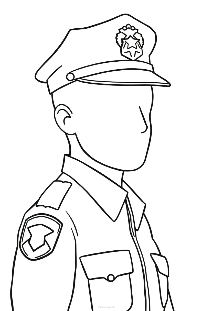 Police Officer coloring page for kids