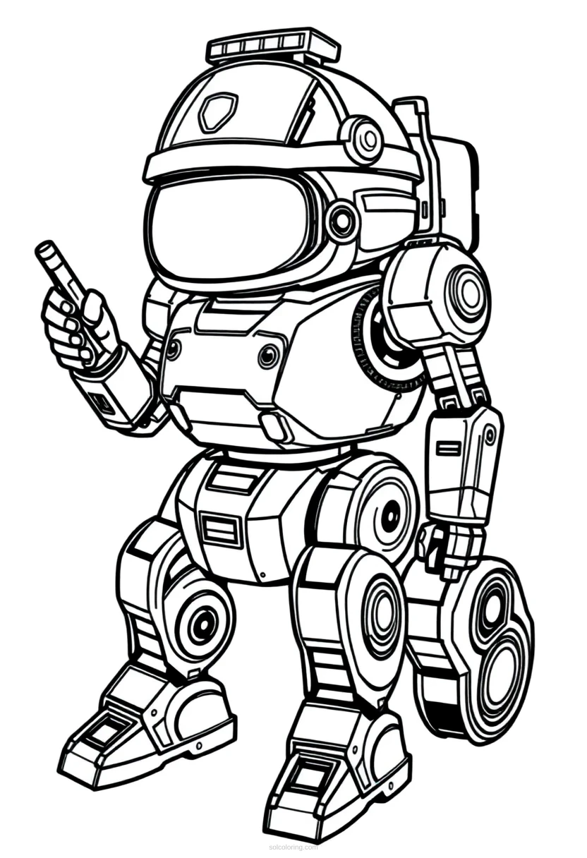 Police Patrol Robot coloring page for kids