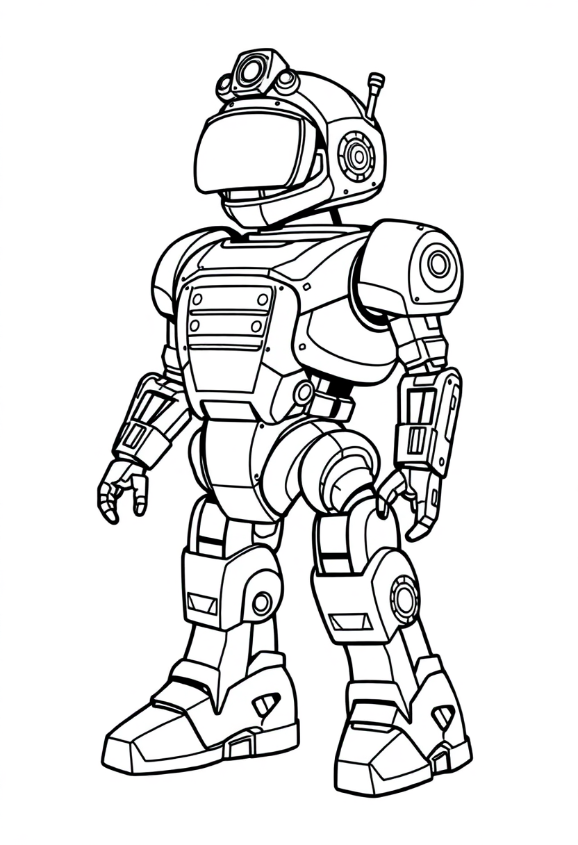 Police Patrol Robot coloring page, free printable