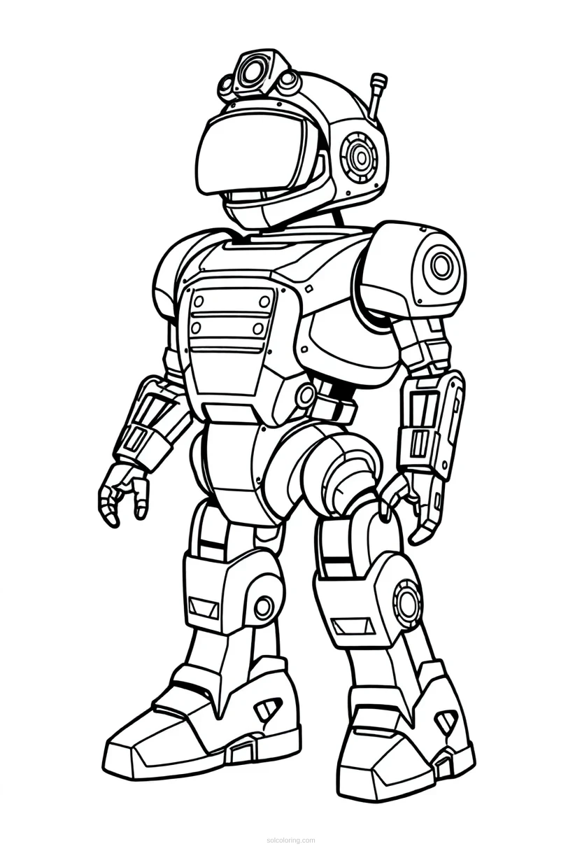 Police Patrol Robot coloring page for kids