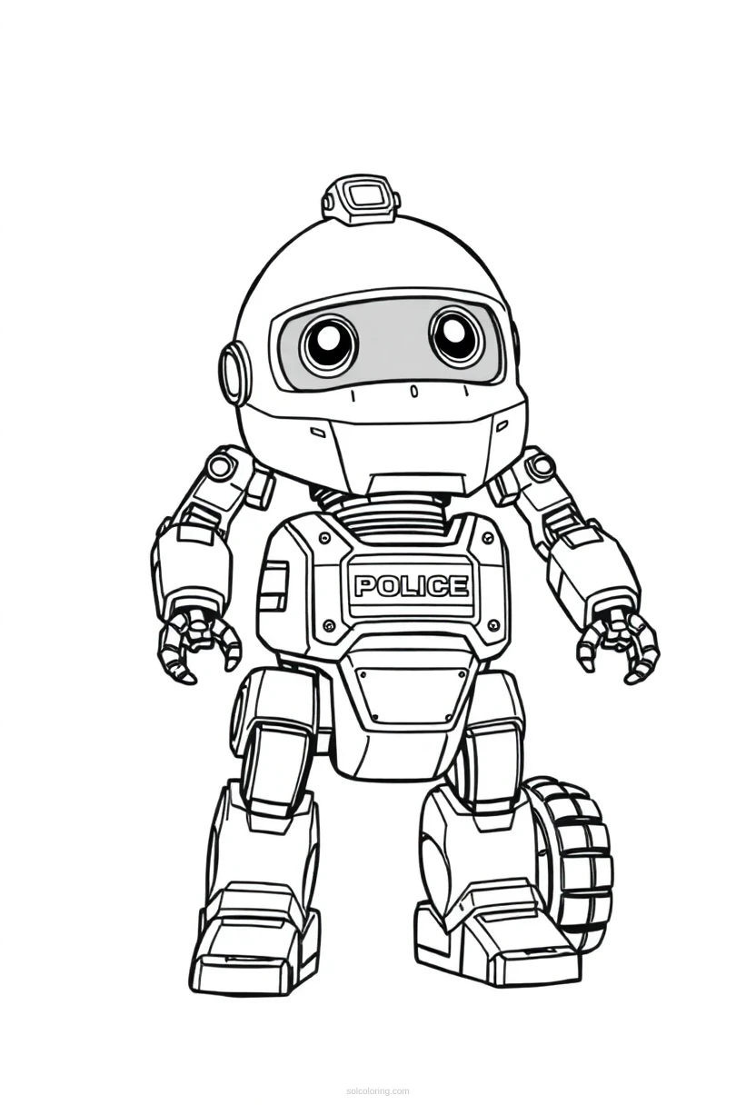 Police Patrol Robot coloring page for kids