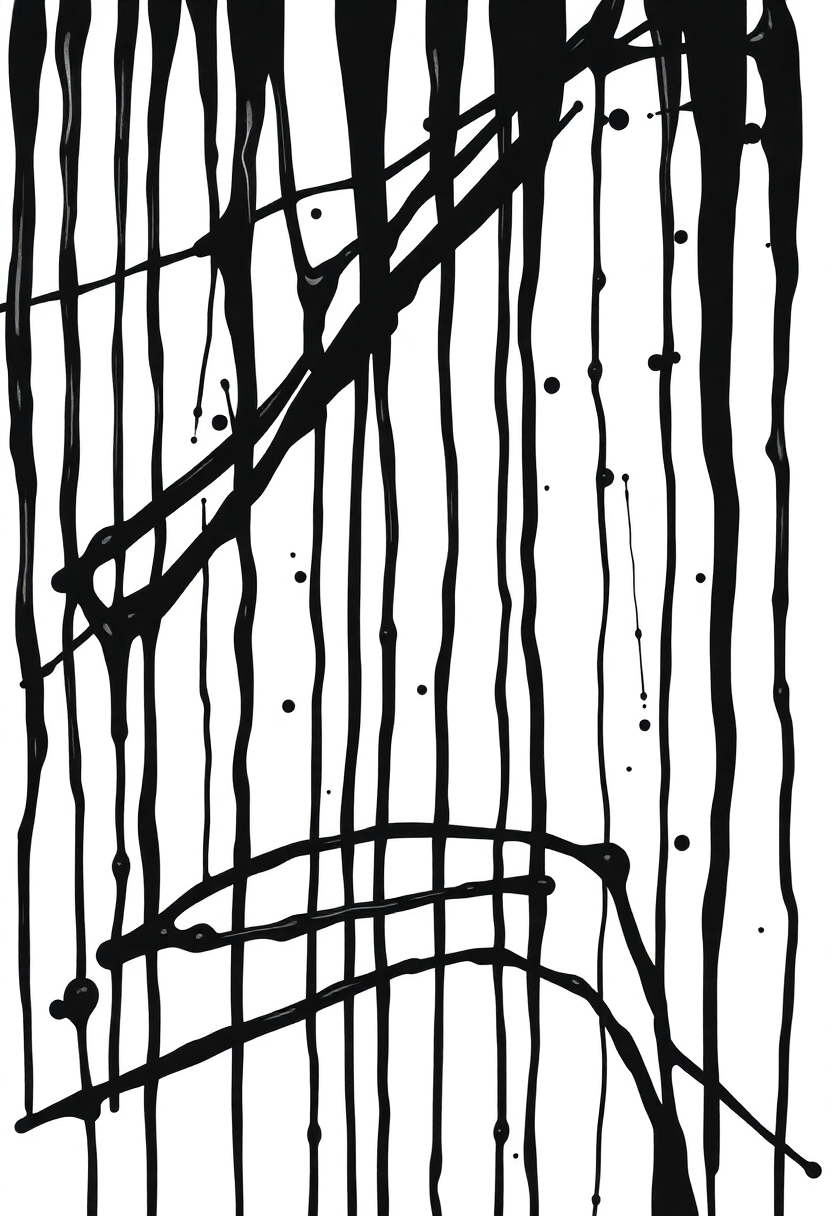 Pollock Drip Painting coloring page, free printable