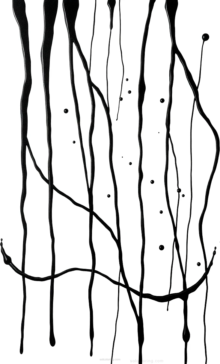 Pollock Drip Painting coloring page for kids