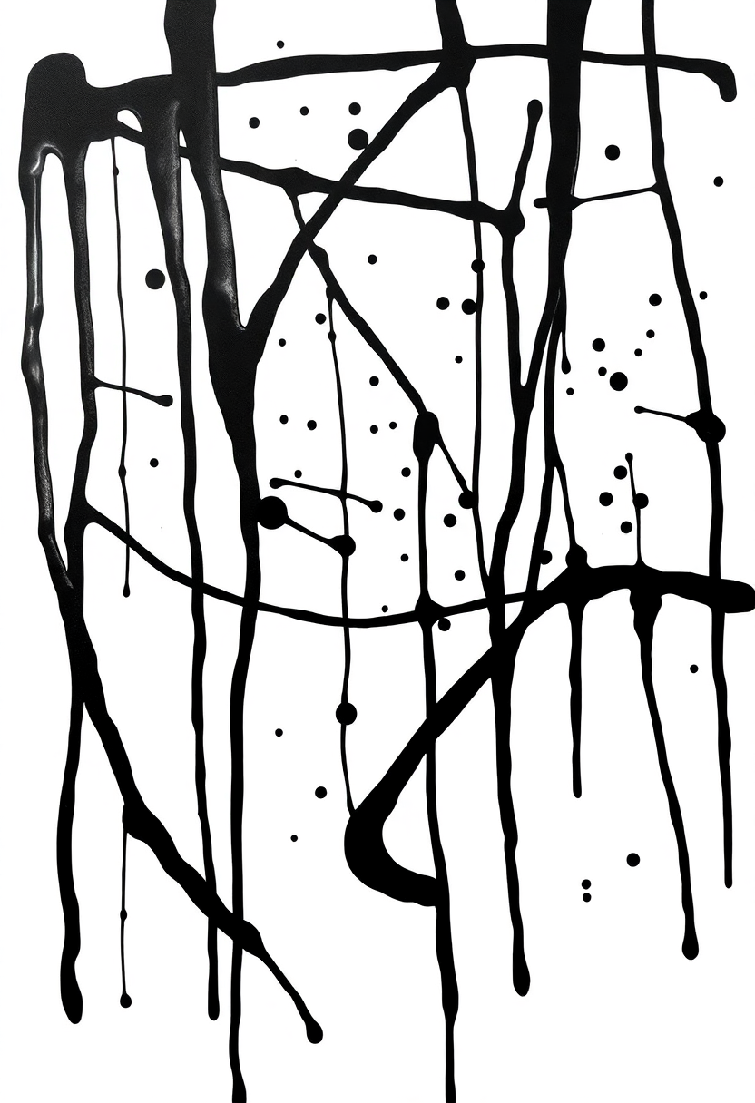 Pollock Drip Painting coloring page, free printable