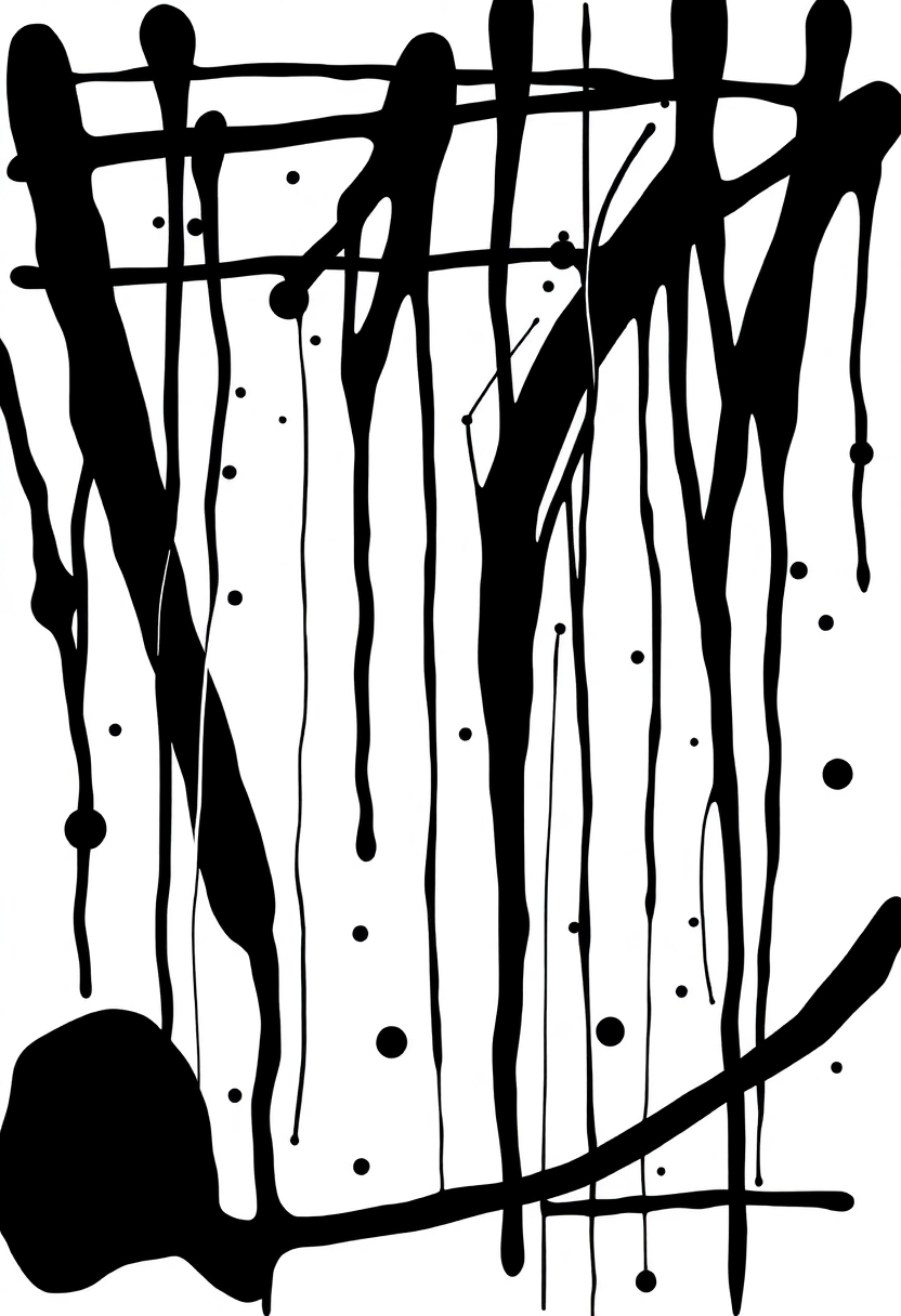 Pollock Drip Painting coloring page, free printable