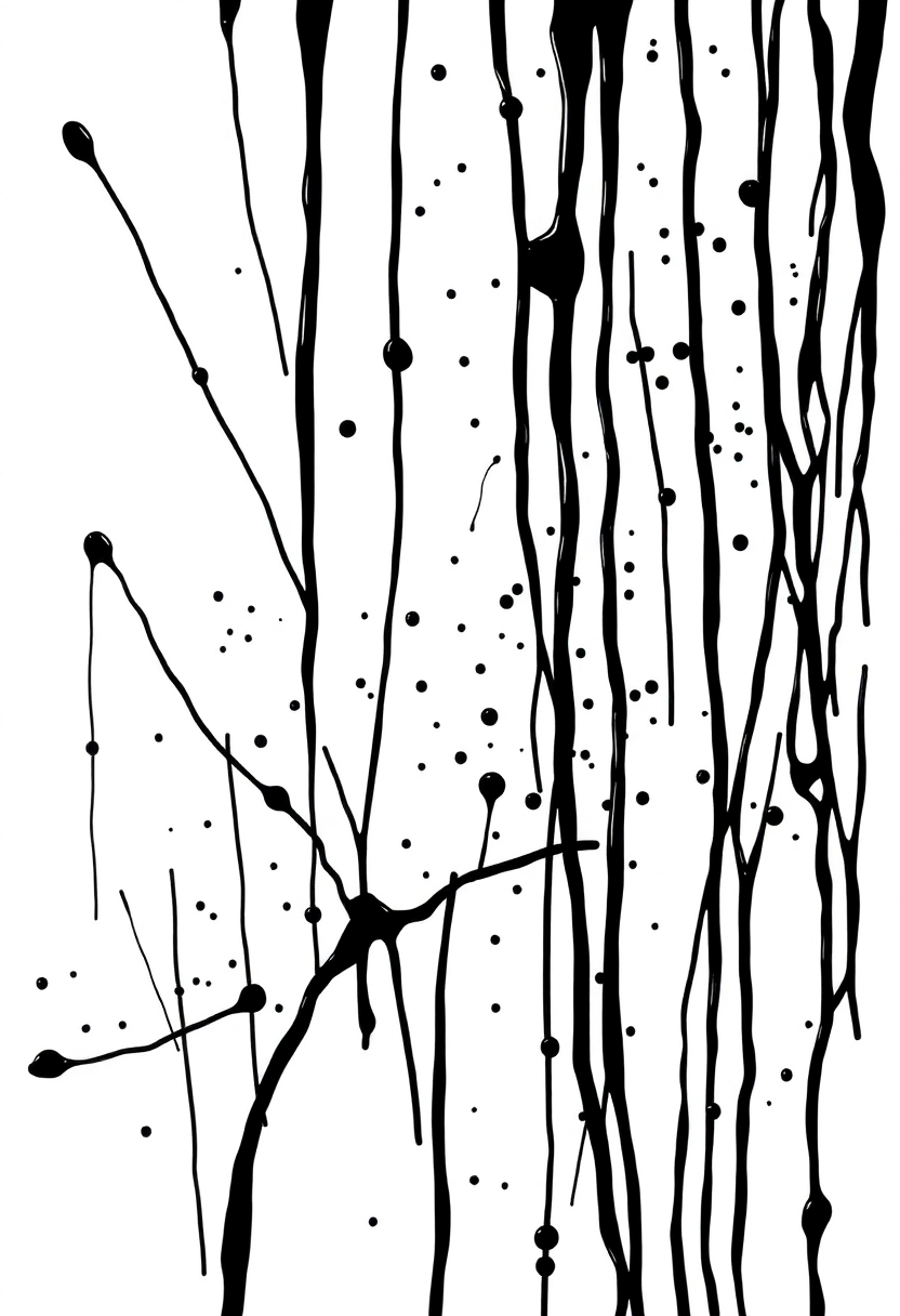 Pollock Drip Painting coloring page, free printable
