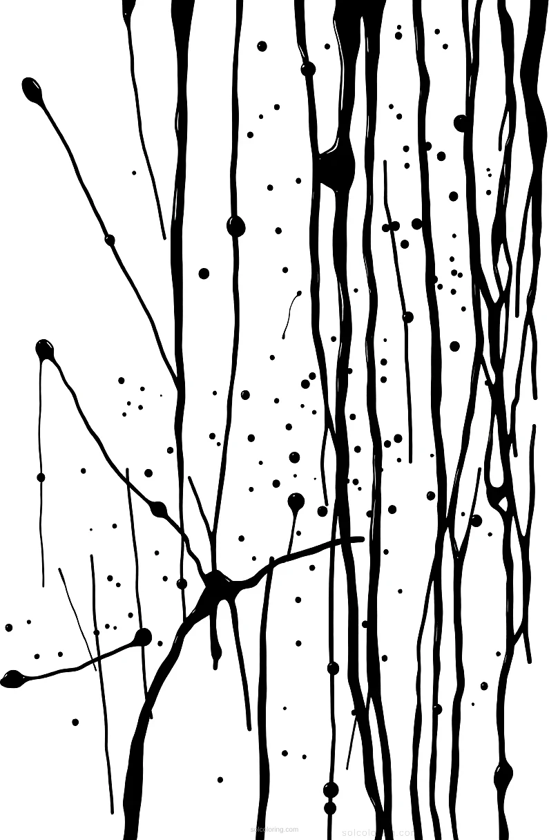 Pollock Drip Painting coloring page for kids