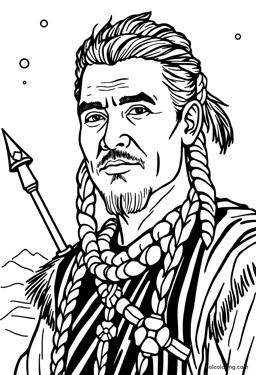 Polynesian Navigation by Stars coloring page, free printable detailed style