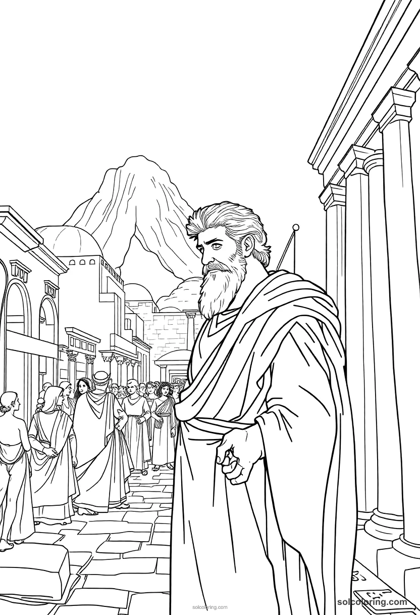 Pompeii Street Scene Before The Eruption coloring pages