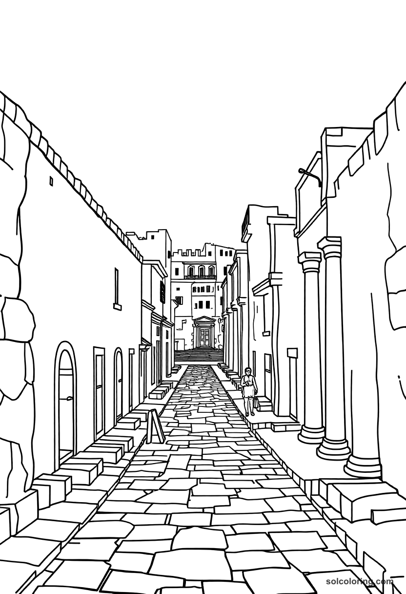 Simple Pompeii Street Scene Before the Eruption