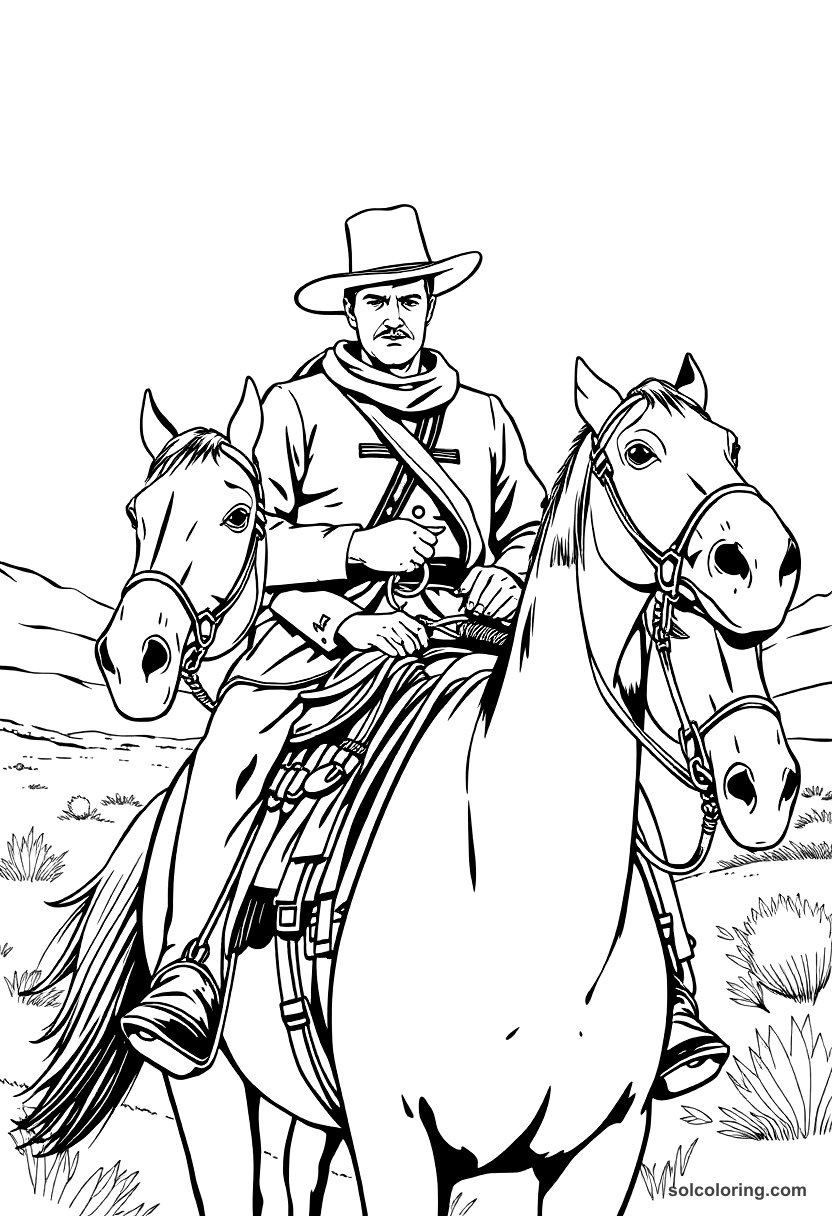 Pony Express Rider On The Trail coloring pages