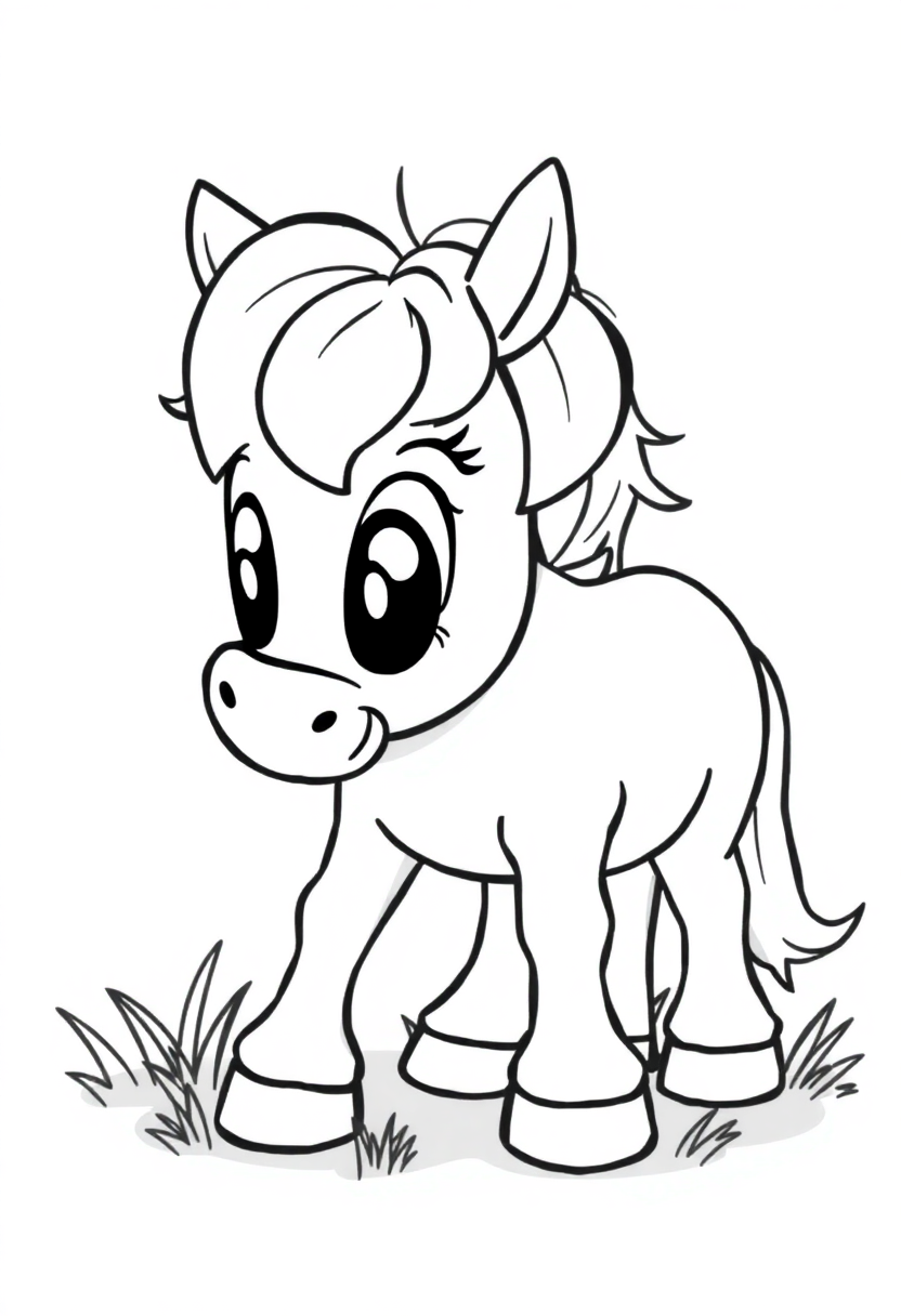 Pony Grazing coloring page, free printable