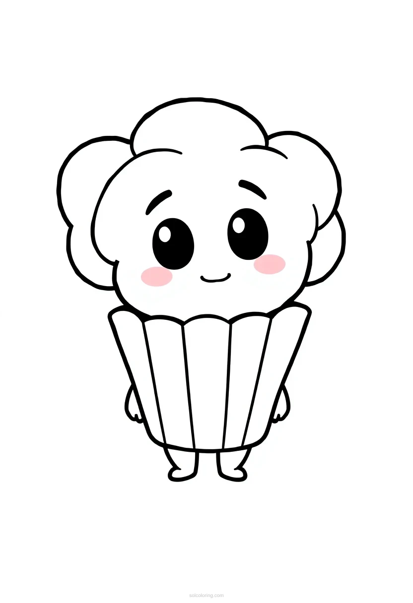 Popcorn coloring page for kids