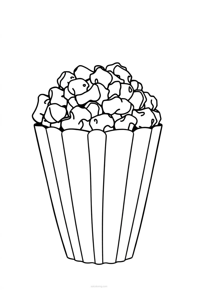 Popcorn coloring page for kids