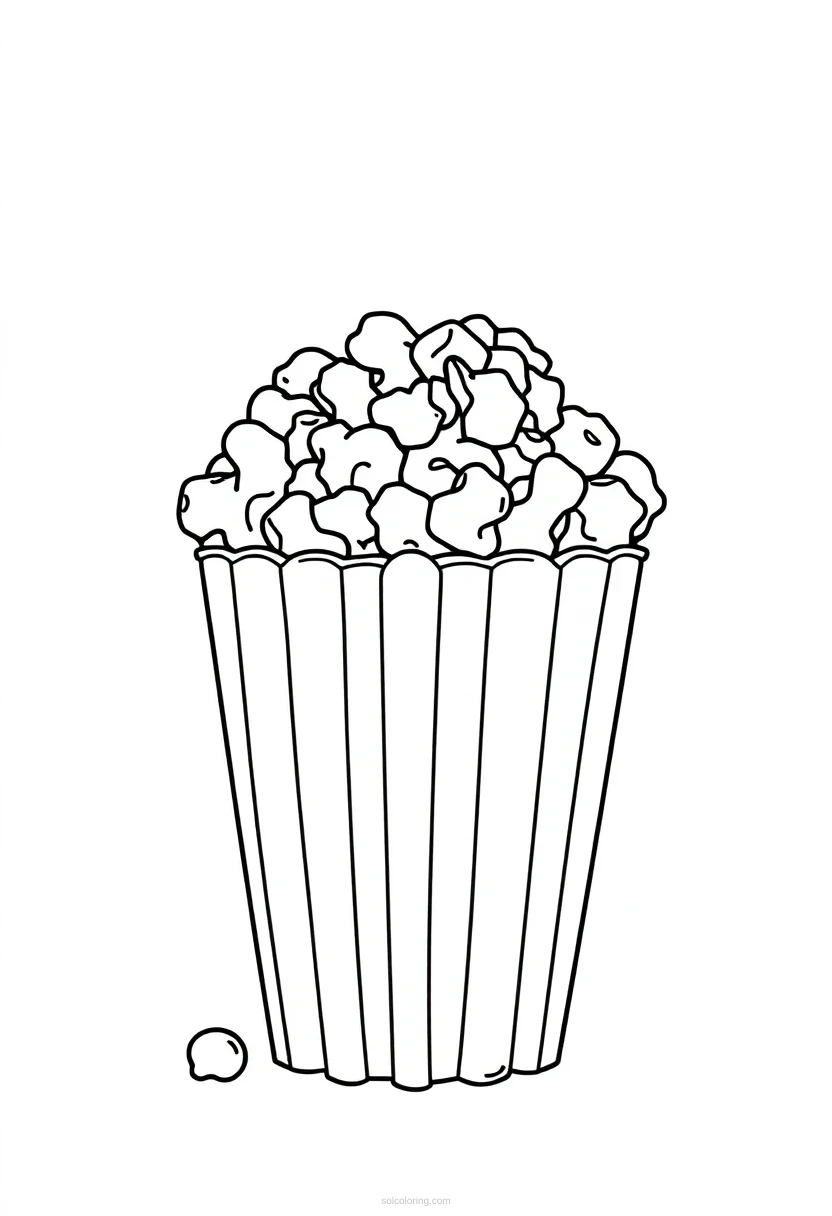 Popcorn coloring page for kids