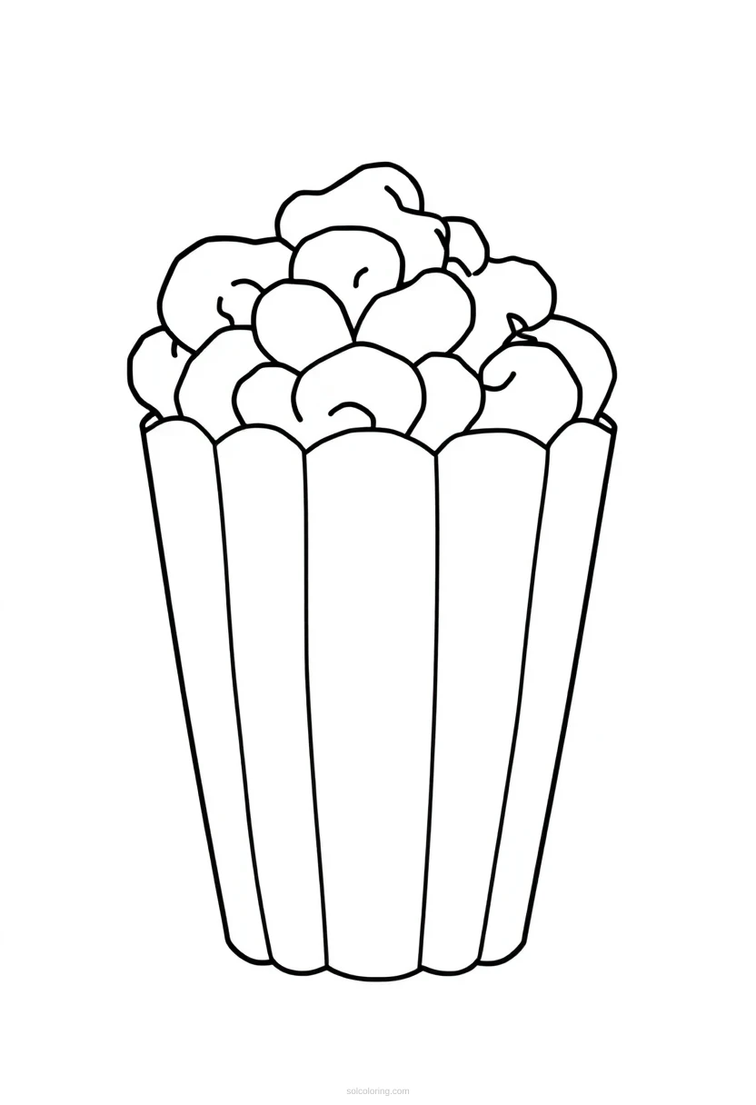 Popcorn coloring page for kids