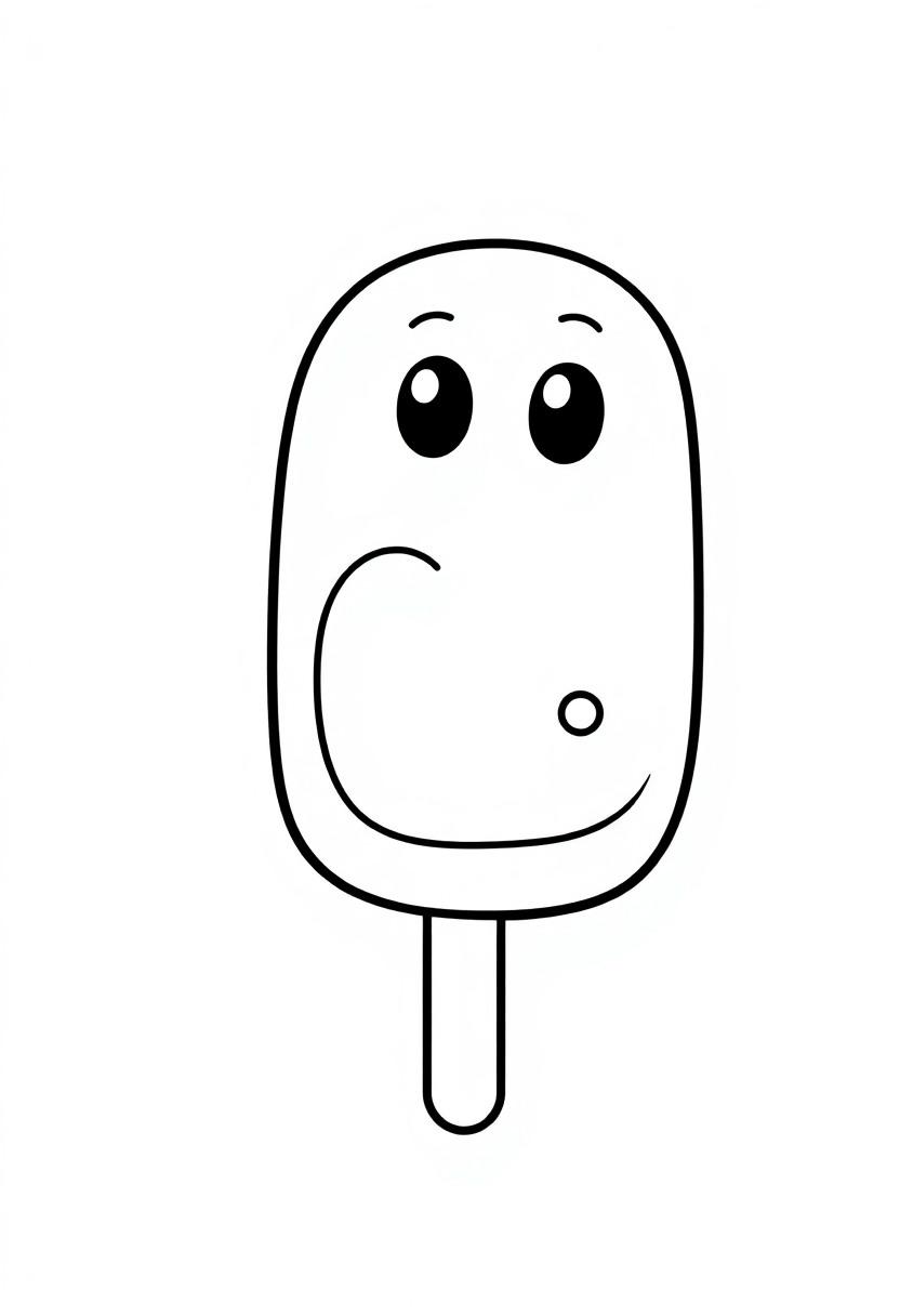 Popsicle coloring page, free printable