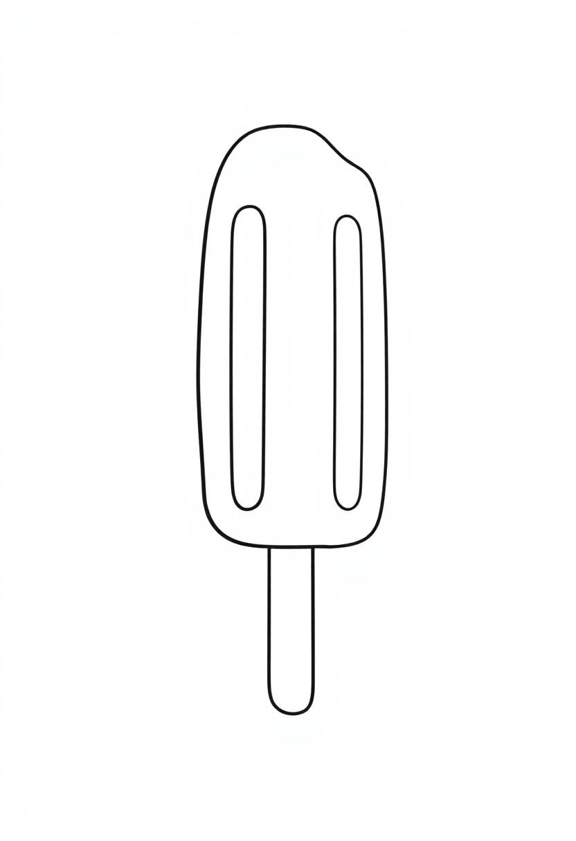 Popsicle coloring page, free printable