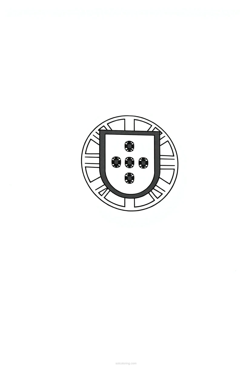 Portuguese Flag coloring page for kids