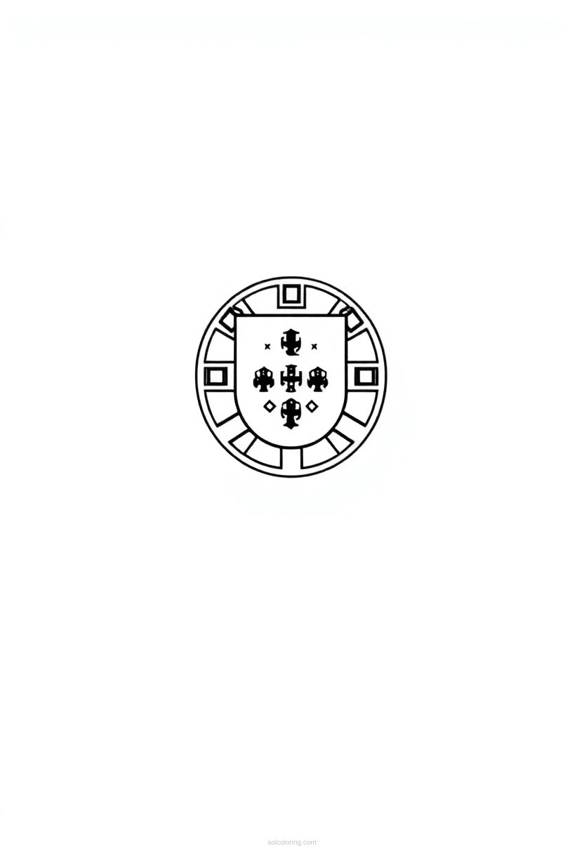 Portuguese Flag coloring page for kids