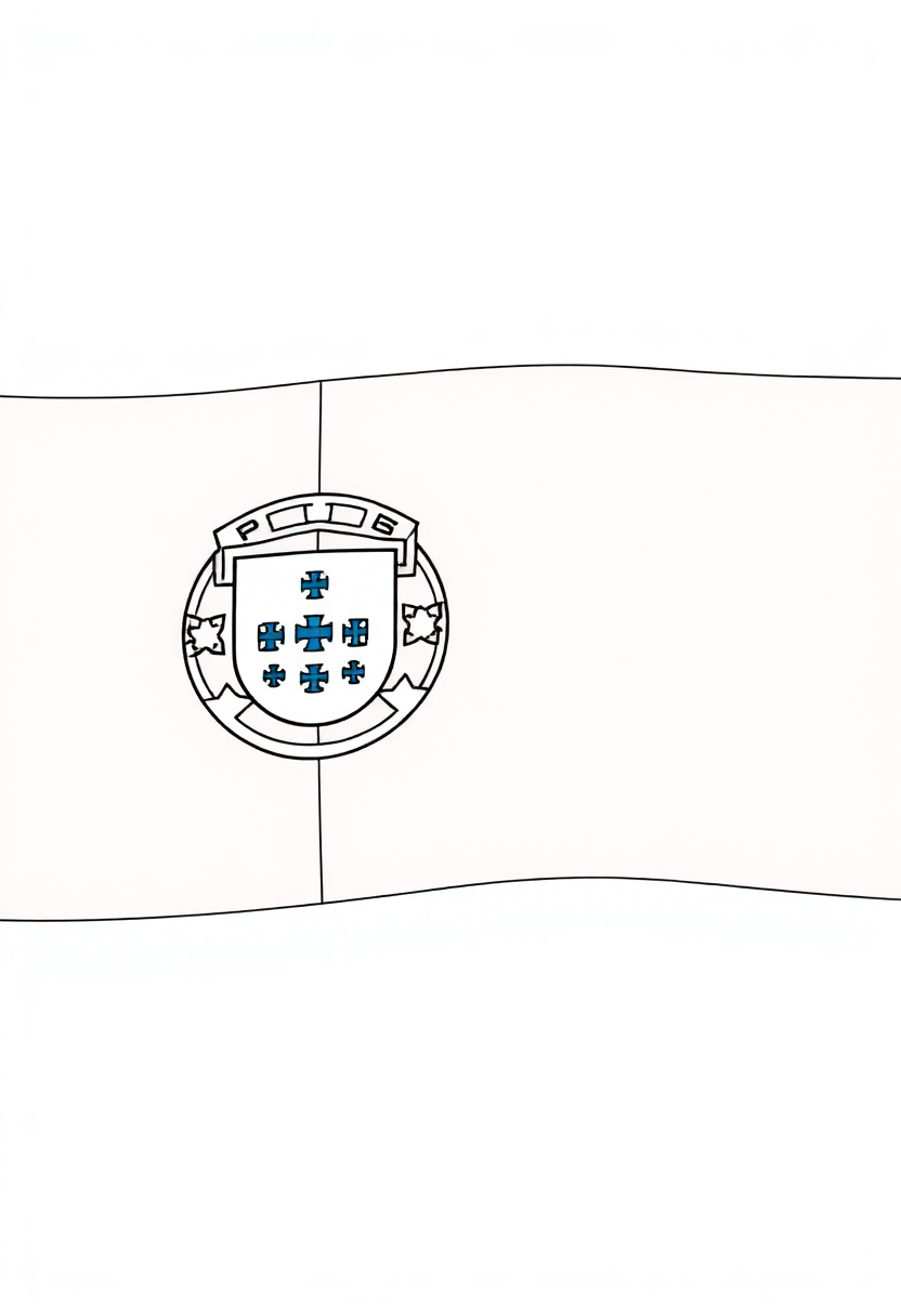 Portuguese Flag coloring page, free printable