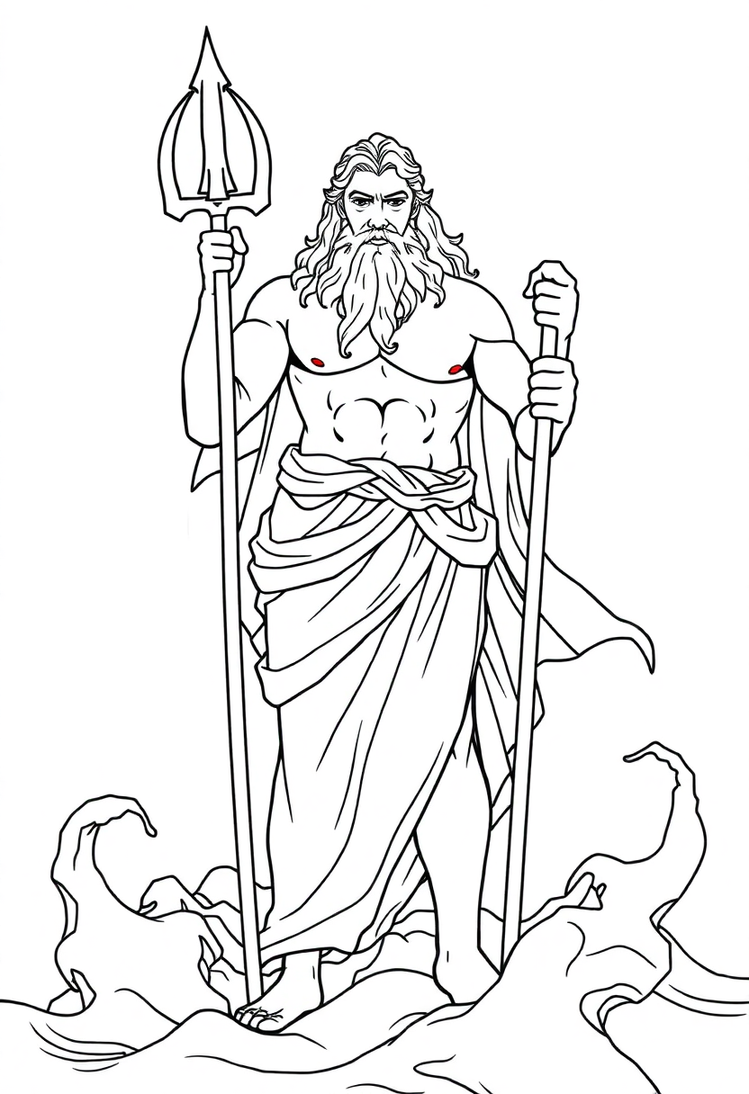 Poseidon God Of The Sea coloring pages
