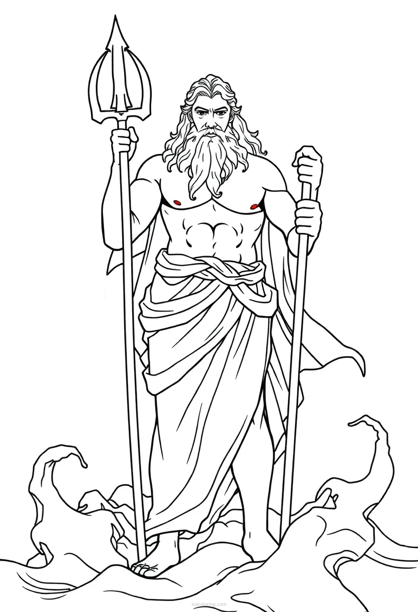 Poseidon God Of The Sea coloring pages