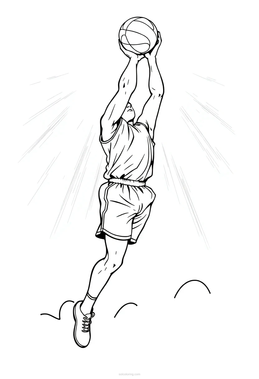 Power Forward Rebounding coloring page for kids