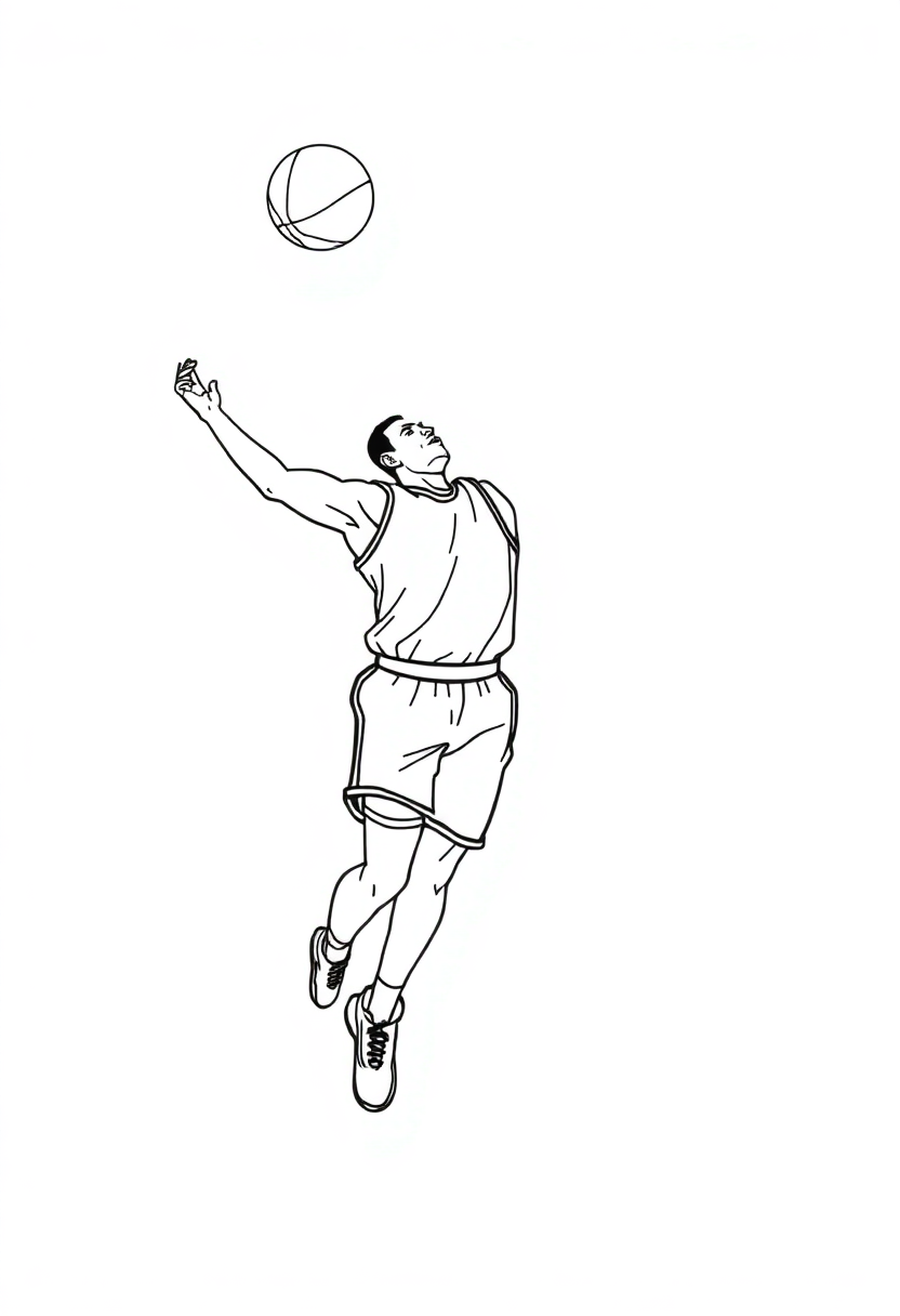 Power Forward Rebounding coloring page, free printable