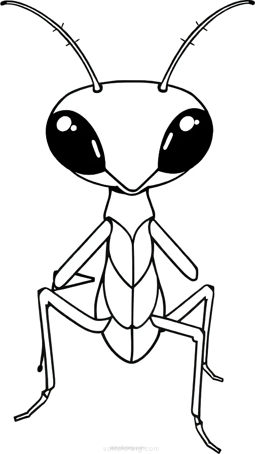 Praying Mantis coloring page for kids