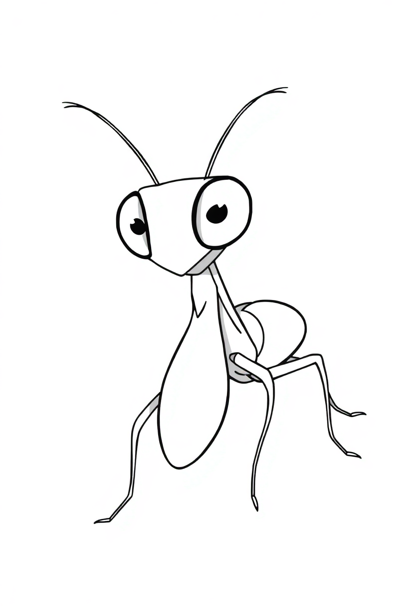 Praying Mantis coloring page, free printable