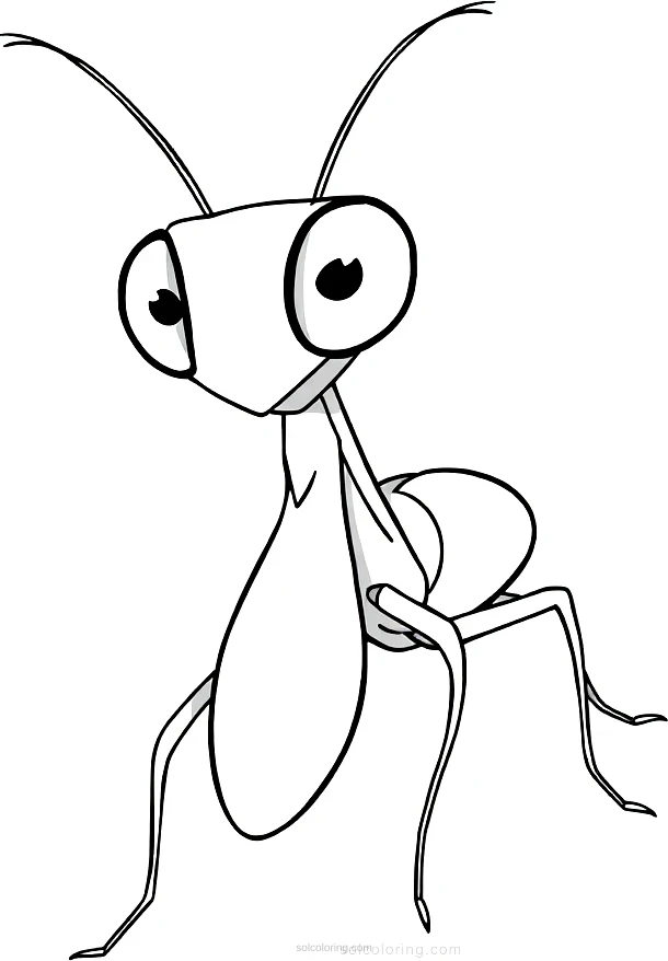 Praying Mantis coloring page for kids