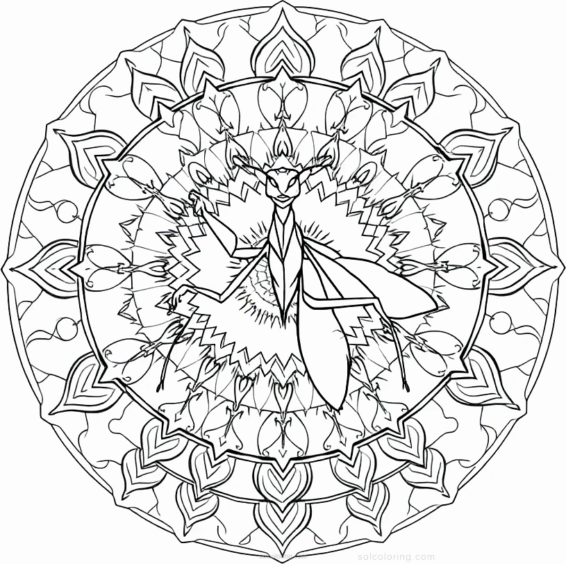 Praying Mantis coloring page for kids