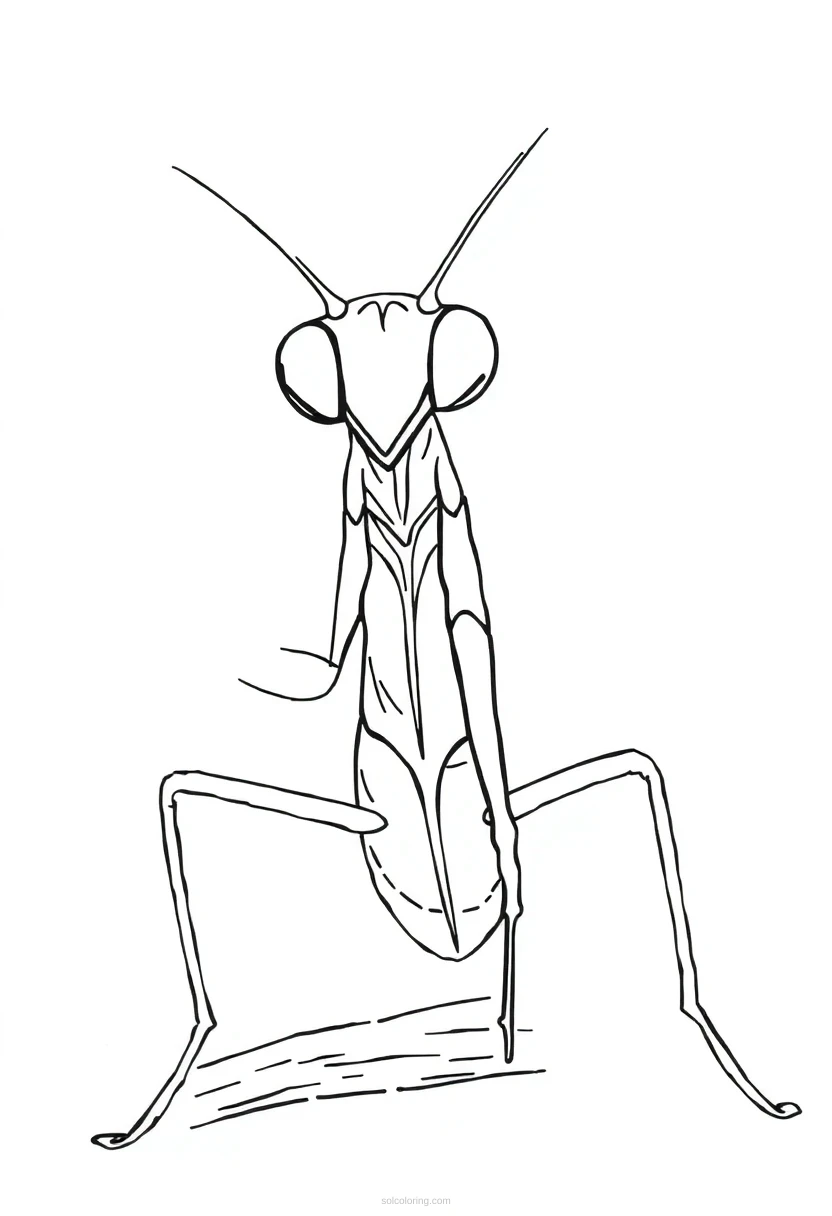 Praying Mantis coloring page for kids