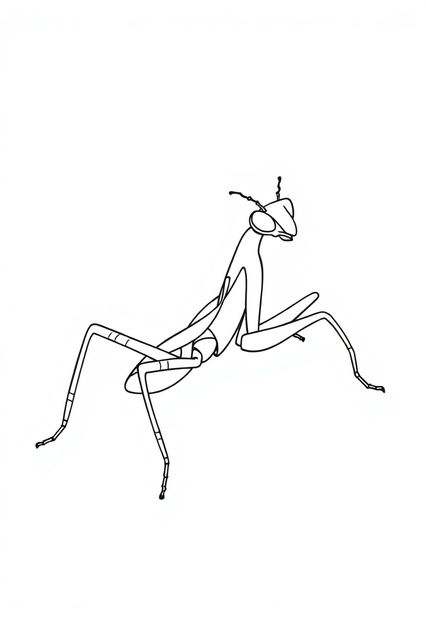 Praying Mantis coloring page, free printable