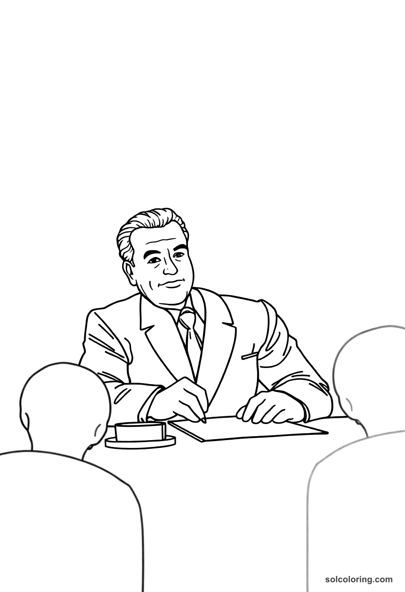 Simple President Lazaro Cardenas Signing Oil Nationalization coloring page, free printable simple style