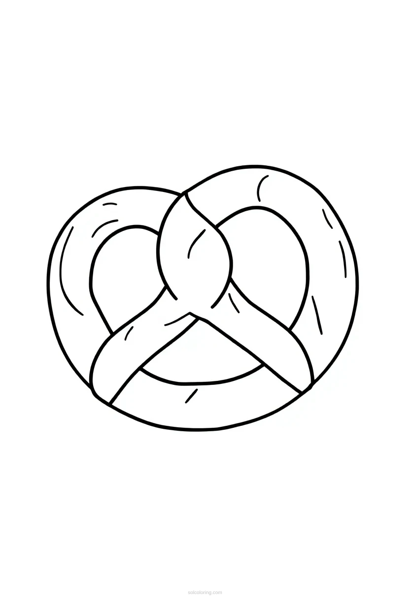 Pretzel coloring page for kids